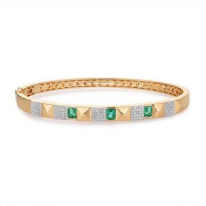 Golden Arc Gemstones 14K (or 18k upon request) Yellow Gold Bangle Bracelet